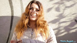 Andrea Lapiedra's small boobs sex by Public Agent