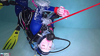 Underwater Bondage in Scuba Tied Tight & Dragged Through Water