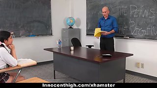 Training secretary fucks hot college girl & professor