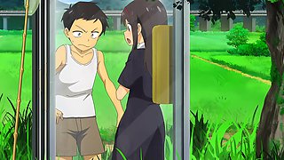Bus Stop's Groping with a Hot Busty Schoolgirl - Hentai