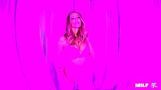 Skinny hot MILF with fake tits Barbie Feels rides my fat cock POV