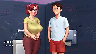 Judith loves Anon to keep her company - summer time saga gameplay