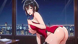 Car Toon And Ada Wong In Very Seductive Pov Wearing Her Iconic Red Dress Doing Passionate Teasing
