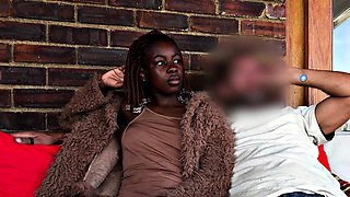 Big butt African swallowed big cock