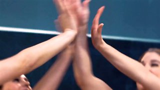 Girlsway - naughty chief Angela White teases workers Abella Danger & Krissy Lynn while on phone calls