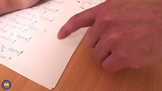 Mature teen getting it on with her teacher during detention - Luciana