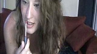 Amateur Webcam Cute Teen Plays Solo with Big