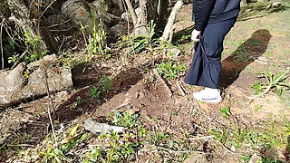 2 Hot Girls Showing off on the Street in a Garden!! What Do You Think?