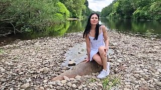 Nicky Brill Outdoor Nude Pussy Gaping and Peeing in Park