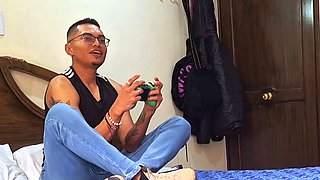 He invites the friend to play in the house and they start