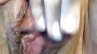Krystal Geysers rubs clit for closeup orgasm