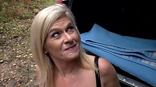 Blonde Slut Lia Louise Gets DP Anal in Car - Outdoor Hardcore Fuck