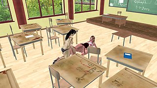 Cool Woman Bangs T-girl Backside While Transgender princess Inhales Another in 3 DIMENSIONAL 3some Hentaiv