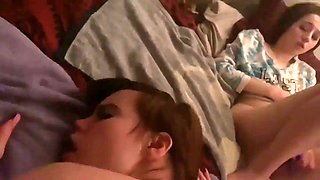 I let my lesbian girlfriend try a cock for the first time!! Watch us both get fucked in our first threesome!