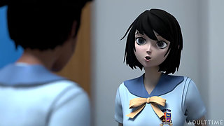 Hentai Sex College Episode 8 - Big Titty Bffs Practice Scissoring Together at Hentai Sex University