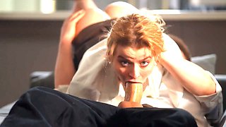 Real tits, kitchen, hard blowjob