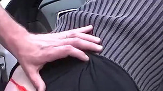 Ramming blonde mature in the car