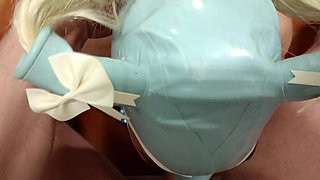 MILF with Blonde Pigtails and Perfect Tits Gives a POV Blowjob with Cumshot in Her Mouth