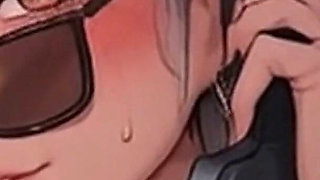 Waifu Mature Secretary POV - Office Phone Call Close-up Boob Teasing Undressing