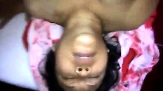 Chunky Thai wife enjoys the pussy drilling action on the bed