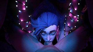 Creamy Facefuck with Blue Haired Girl!