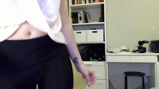 Blonde with big boobs fucked from behind before tit wanking