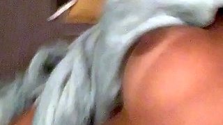Sexy Shemale With Big Tits Jerking Her Huge Cock Off