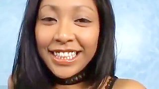 cute teen 18+ asian pancake face gets huge massive giant monster