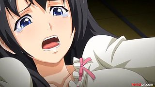 One of three anime sisters gets banged by a lot of horny guys