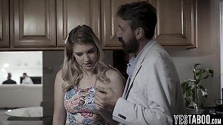 Big-chested virginal teenager manipulated into fuck-fest