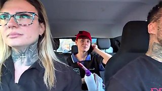 I found a window cleaner at the traffic light! And I called her over to be a pornography actor and have super-steamy orgy in our camper in the middle of the street. I made her all humid and she wiped our whole truck seat.