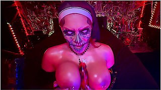 Sinister Nun Gives Joi In Hell