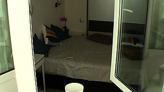 Pretty teen strips for webcam