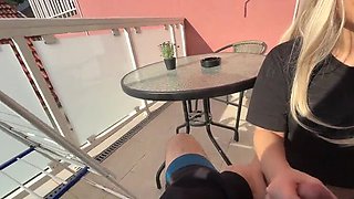 Cheating Housewife Fucks Young Neighbor on Balcony - Turkish Amateur with Big Tits Doggystyle
