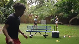 Mimi Monet looks cute and rides hard cock in public