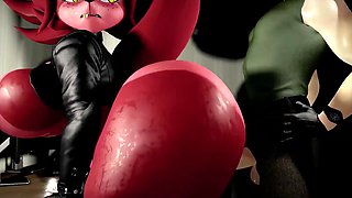 Busty 3d animated furry chick is getting her phat pussy fucked by a big cock guy