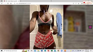 Brunette does webcam show in the shower: Big Ass, Fansly  Brunette Porn