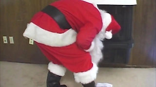 Busty Brunette MILF Takes Santa's Cock Deep
