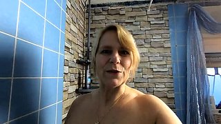 SweetSusi's Dirty German Solo - Big Ass Blonde Masturbates Nude in Bathroom
