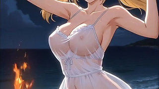 Campfire Cutie by the Beach - Seductive Electric Guitar instrumental music video for relaxing or background music