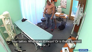 Flirtatious nurse gets her Wet Pussy wedged by muscle man - faux health center