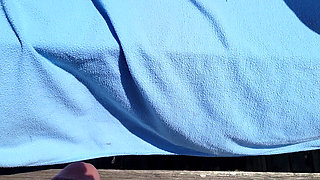 Cute Chubby Stepmom cumming outdoors
