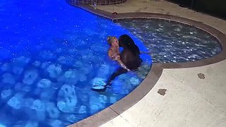 Petite Blonde Bella Bare Double Teamed by Two Black Guys