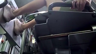 Gym Masturbation: Horny Beauty in the Fit Gym Massages Her Pussy and Squirts on a Bench in the Locker Room
