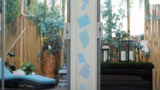 Brunette teen swallowing cum in POV blowjob