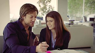 French stud Jean Val Jean seduced Lexy Lotus in the bedroom for a hot session.