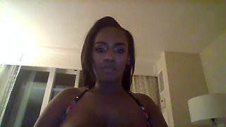 Sexy black model masturbates on webcam big boobs, big boobs