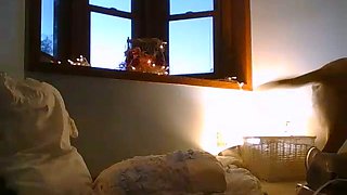 Hot brunette amateur MILF rides hubbys cock