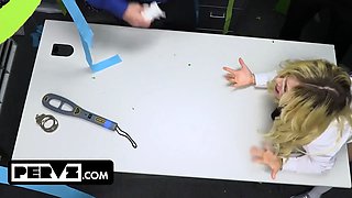 Pervz: spirited blonde's public interrogation and punishment