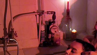 SMALL TIT BRUNETTE TATTOOED TEEN GIRLFRIEND CAUGHT IN SHOWER